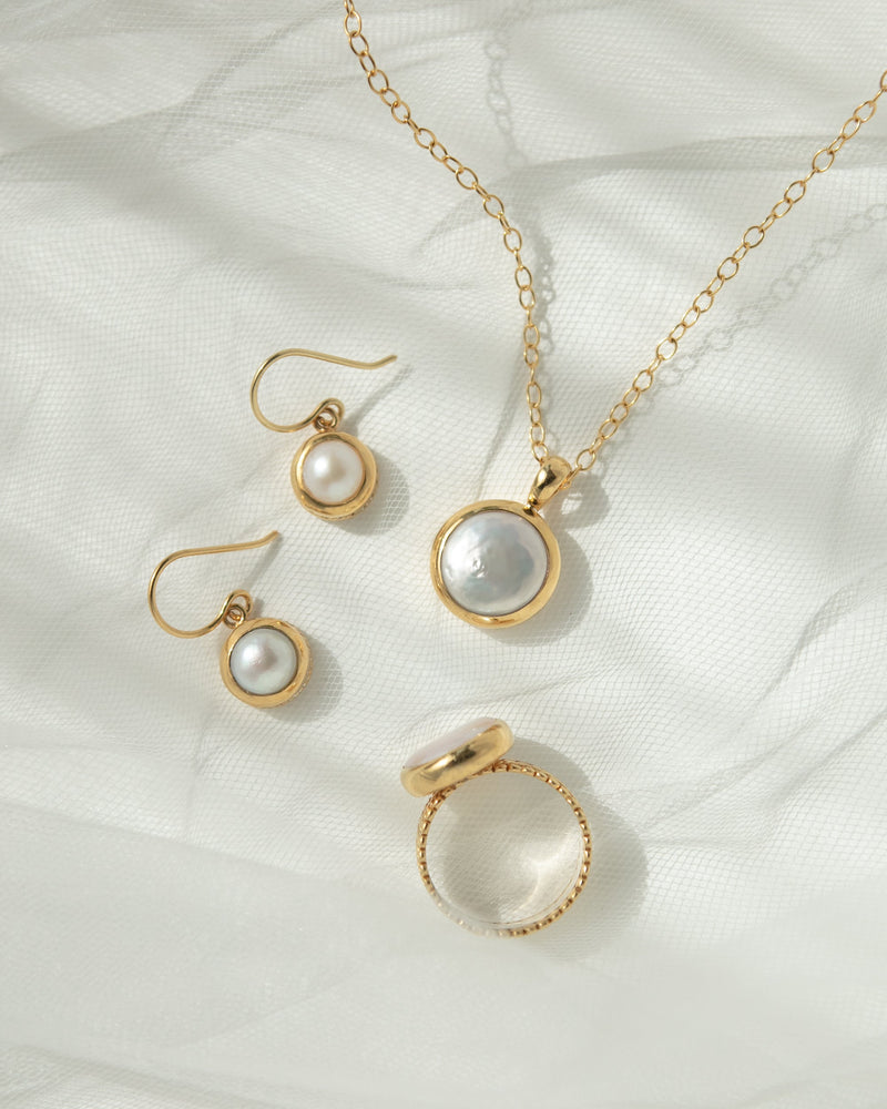 Pearl Drop Earrings - Gold - ER10529-GPL