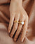 Coin Pearl Scalloped Cocktail Ring - Gold - RG10361-GPL
