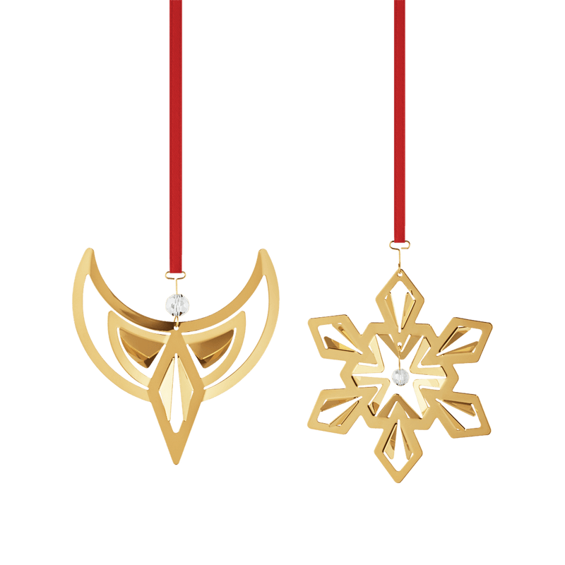 2024 Christmas Ornament Set, 2pcs - Gold - 10020392