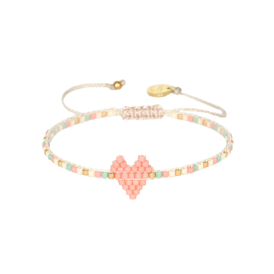 Heartsy Row Bracelet - Pale Pink - BE-XS-11378
