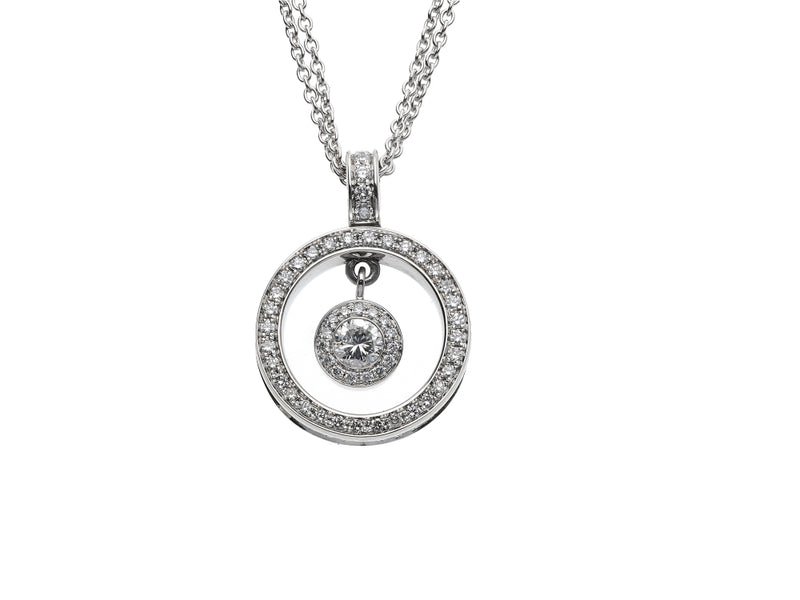 Circular Diamond Pendant, 0.76ct - 18ct White Gold