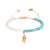 Peace Hand Bracelet - Turquoise/White - B-GL-S-11145