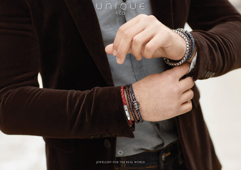 Leather Bracelet - Antique Black - B444ABL