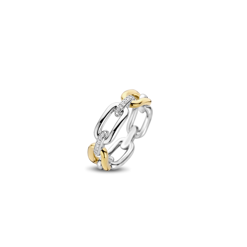 Milano CZ Chain Ring - Gold/Silver - 12205YS