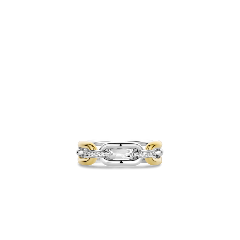 Milano CZ Chain Ring - Gold/Silver - 12205YS