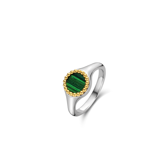 Milano Malachite Ring, Size 52 - Silver - 12207MA/52