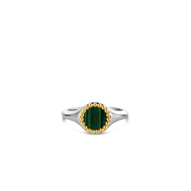 Milano Malachite Ring, Size 52 - Silver - 12207MA/52