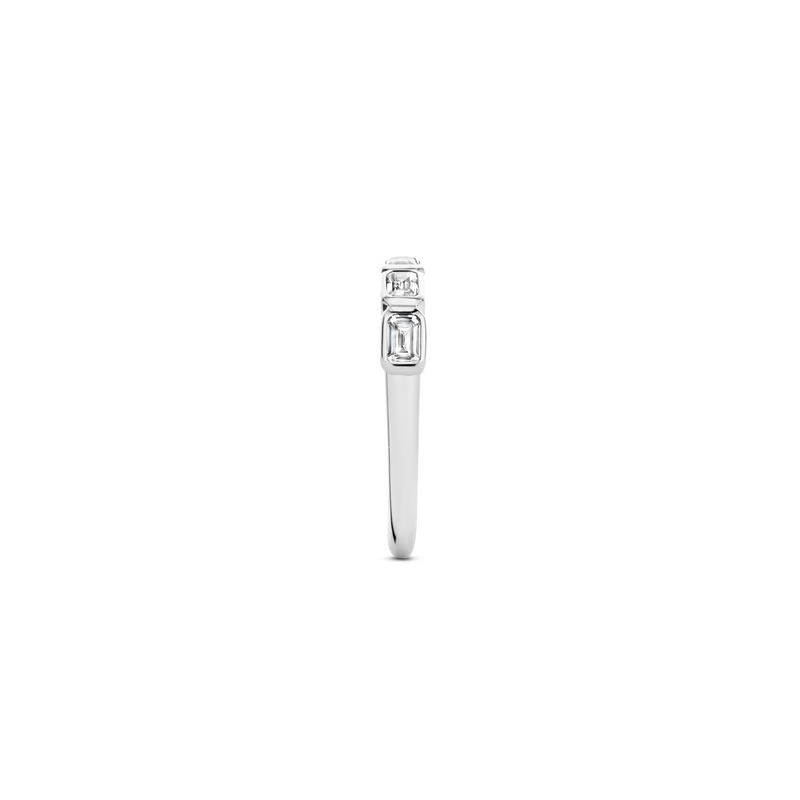 Cubic Zirconia 5 Stone Ring - Silver