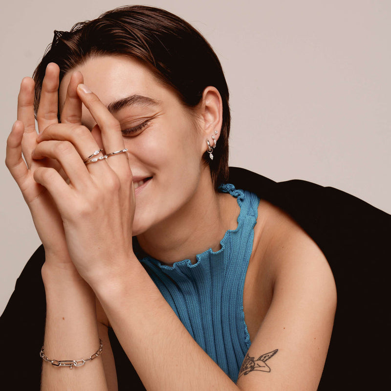 Milano CZ Water Drop Ring - Silver - 12297ZI