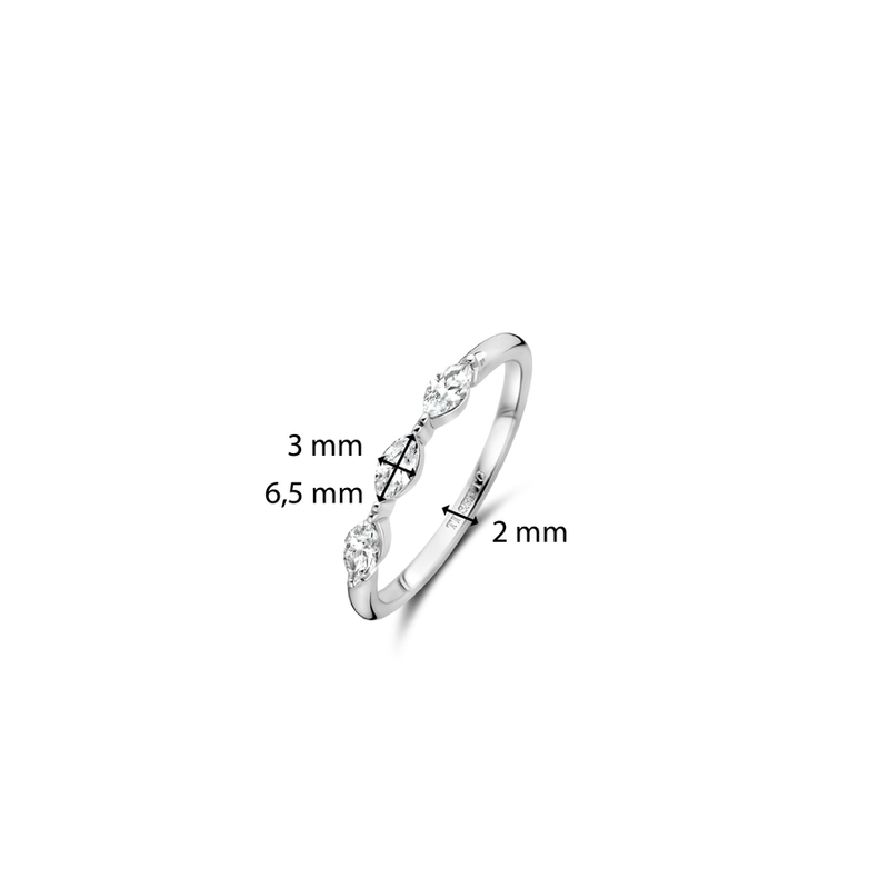 Milano CZ Water Drop Ring - Silver - 12297ZI