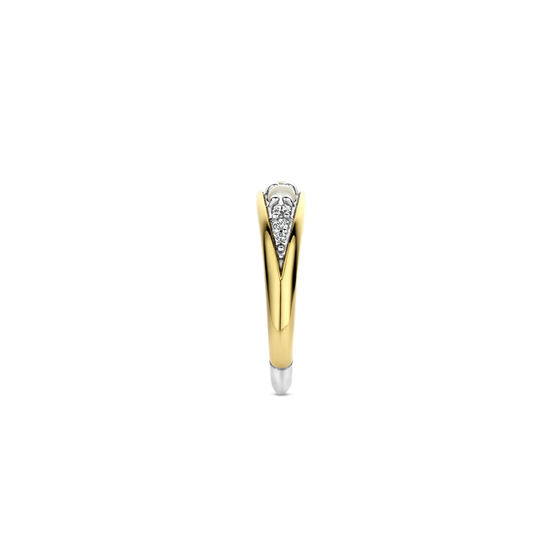 Milano Mother Of Pearl Moon Ring - Gold - 12304MW