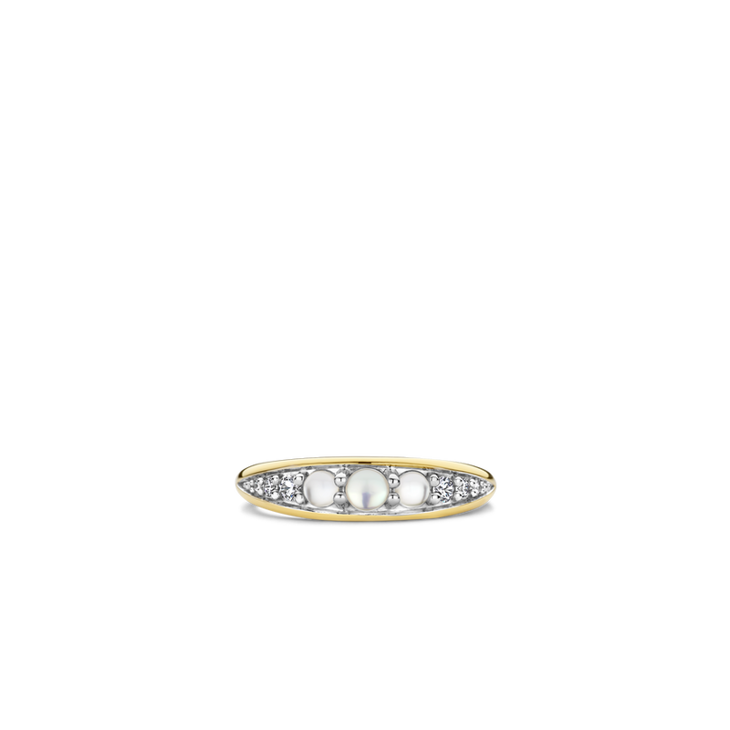 Milano Mother Of Pearl Moon Ring - Gold - 12304MW
