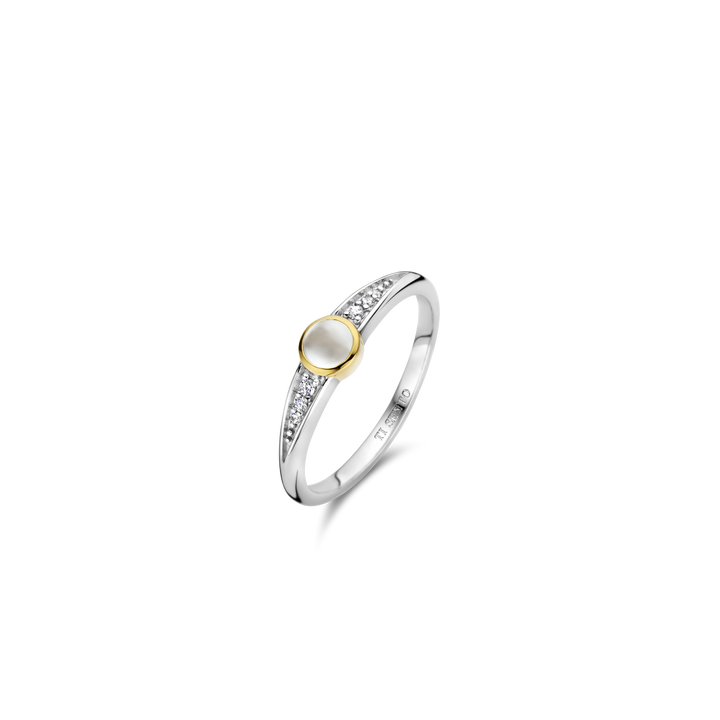 Milano Mother Of Pearl Ring - Silver/Gold - 12305MW