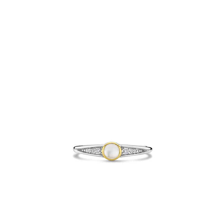 Milano Mother Of Pearl Ring - Silver/Gold - 12305MW