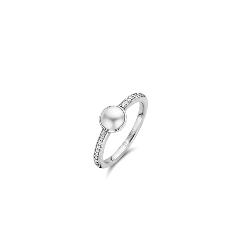 Milano Pearl & CZ Ring - Silver - 12308PW
