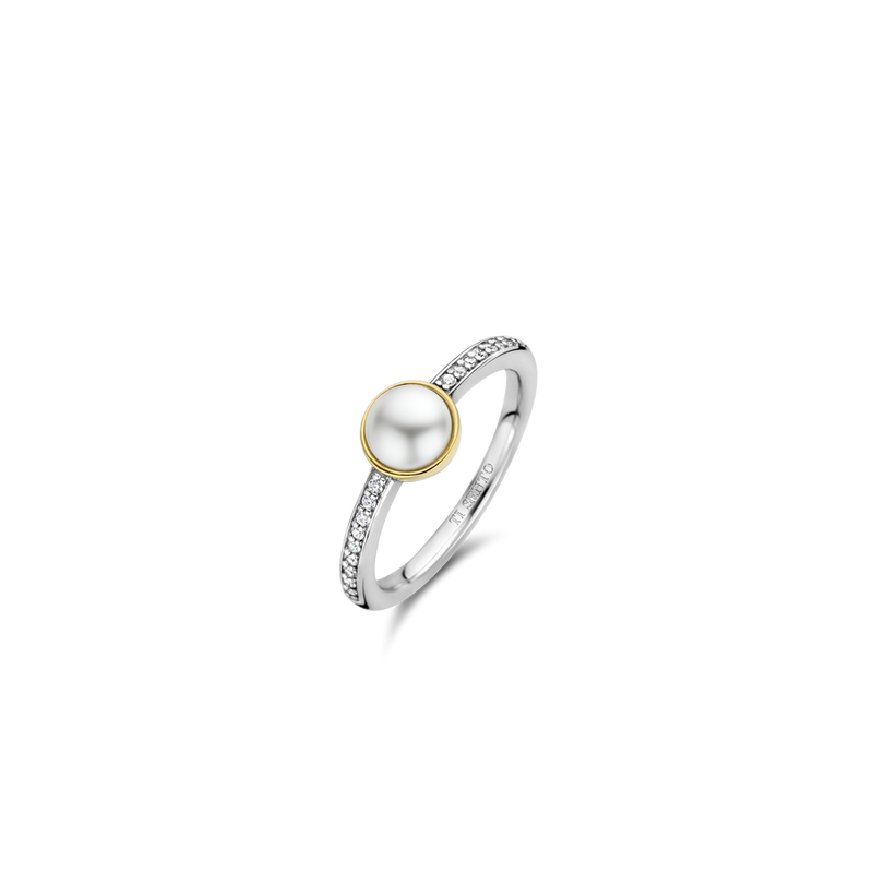 Milano Pearl & CZ Ring - Gold/Silver - 12308YP