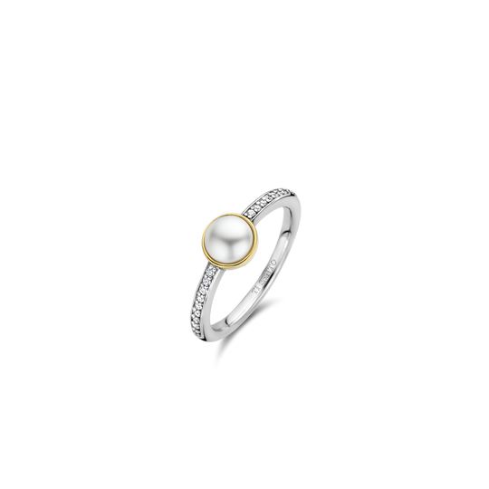 Milano Pearl & CZ Ring - Gold/Silver - 12308YP