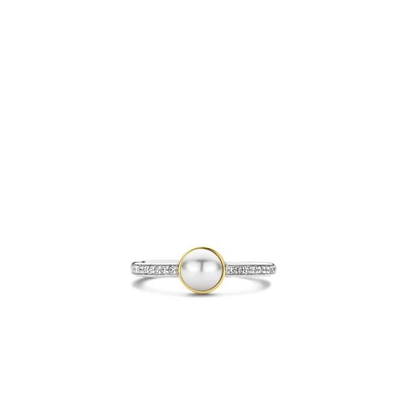 Milano Pearl & CZ Ring - Gold/Silver - 12308YP