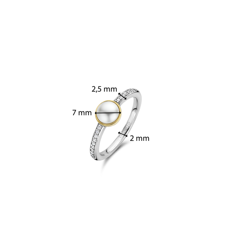 Milano Pearl & CZ Ring - Gold/Silver - 12308YP