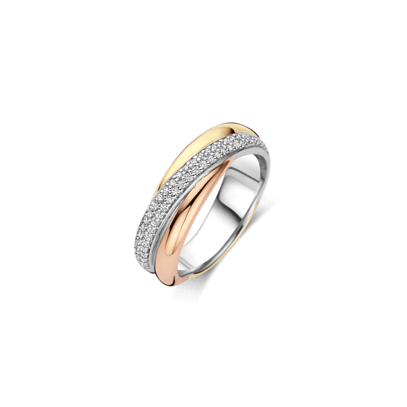 Milano Intertwined Mixed Metal CZ Ring - 12343ZT