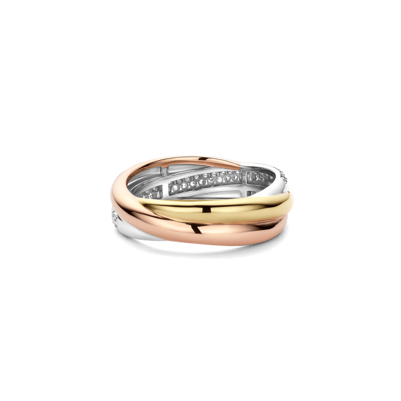 Milano Intertwined Mixed Metal CZ Ring - 12343ZT