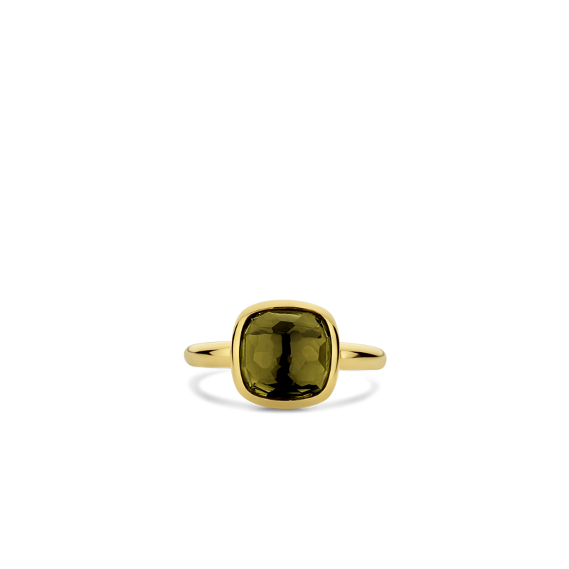 Milano Green Cushion Stone Ring - Gold - 12351KA