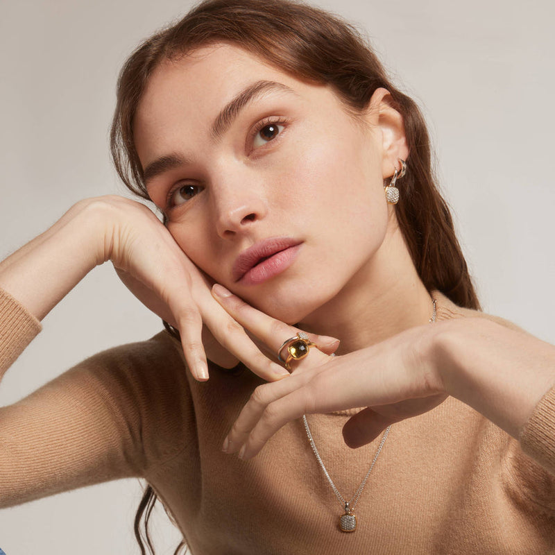 Milano Green Cushion Stone Ring - Gold - 12351KA