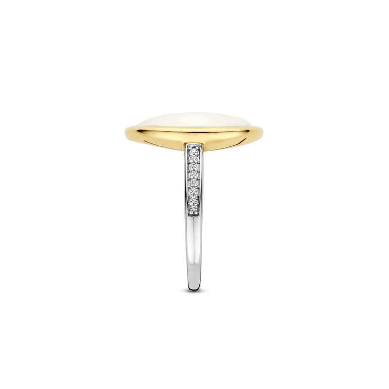 Milano Mother Of Pearl Stone Ring - Gold/Silver - 12386MW