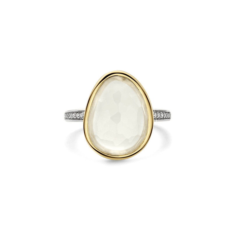 Milano Mother Of Pearl Stone Ring - Gold/Silver - 12386MW