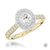 18ct Yellow Gold Skye Oval Cut Diamond Halo Engagement Ring - 0.83ct