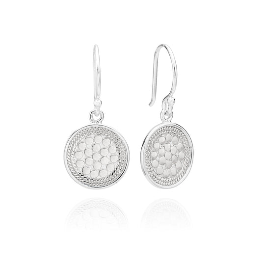 Classic Circle Drop Earrings - Silver - 1286E-SLV
