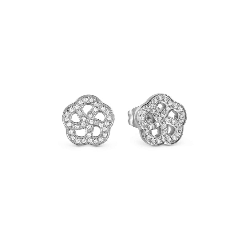 Soffio D'Amore Flower CZ Earrings - Silver - 134002/059