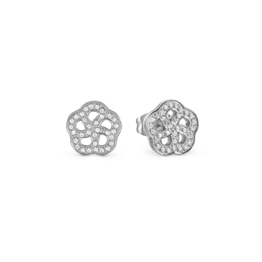 Soffio D'Amore Flower CZ Earrings - Silver - 134002/059