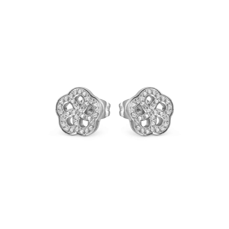 Soffio D'Amore Flower CZ Earrings - Silver - 134002/059