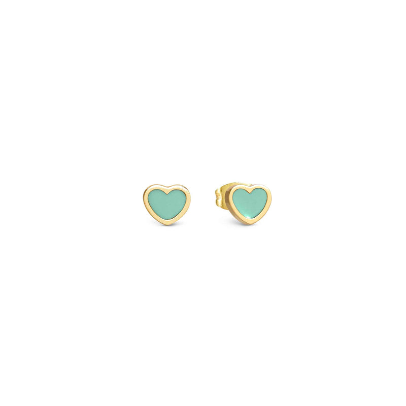 Emosfere Heart Earrings - Green/Gold - 134218/002