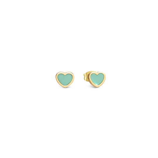 Emosfere Heart Earrings - Green/Gold - 134218/002