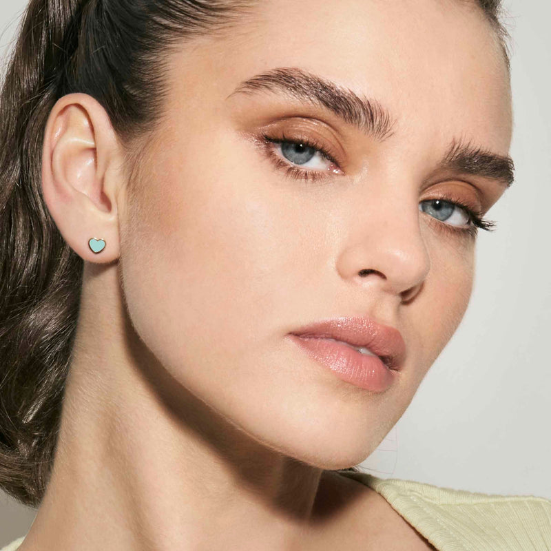 Emosfere Heart Earrings - Green/Gold - 134218/002