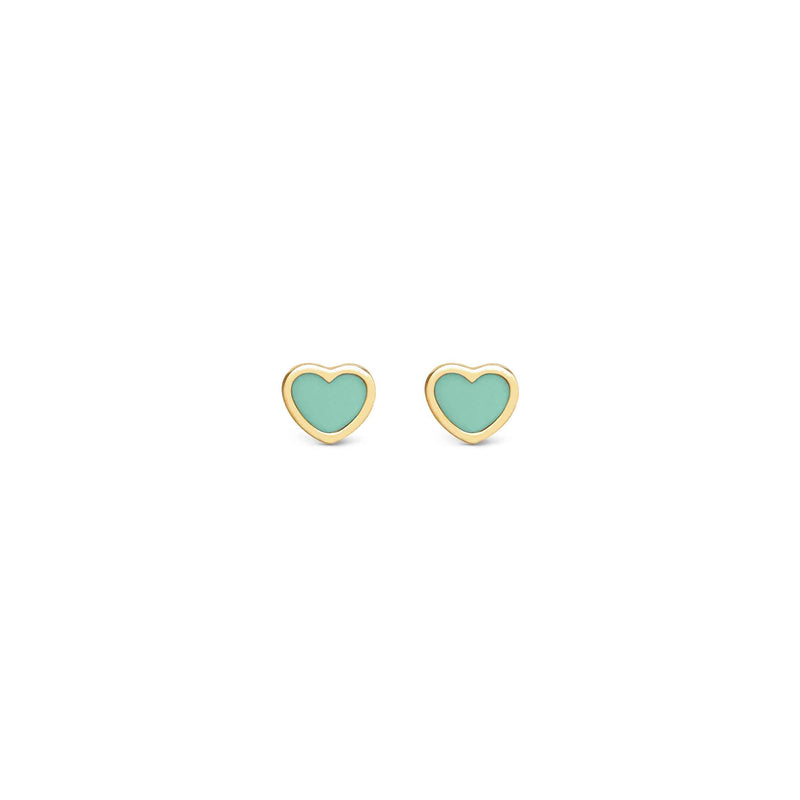 Emosfere Heart Earrings - Green/Gold - 134218/002