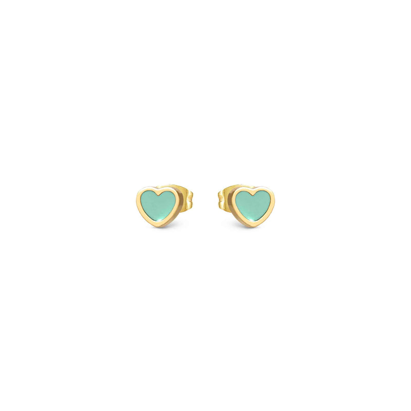 Emosfere Heart Earrings - Green/Gold - 134218/002