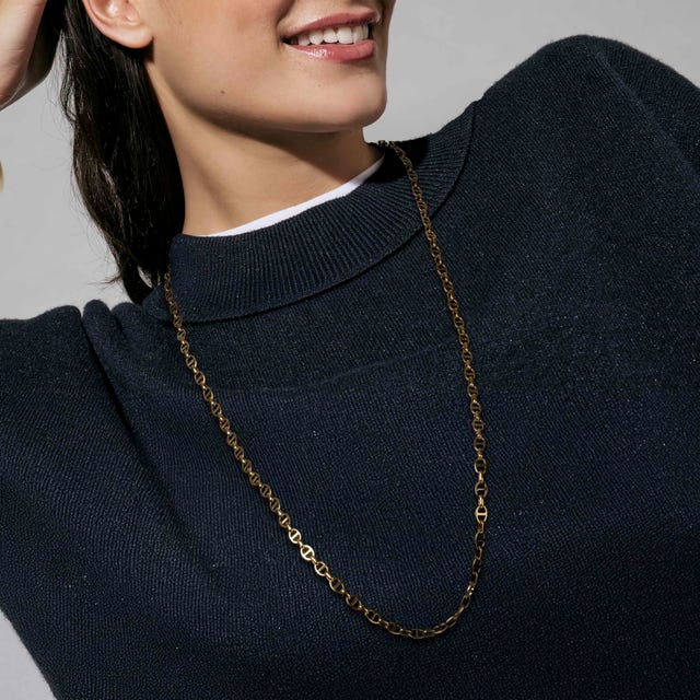 Ecclettica Long Navy Chain Necklace - Silver - 134313/001
