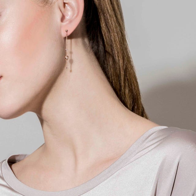 Bella Drop Earrings with Hearts - Silver - 142688/001