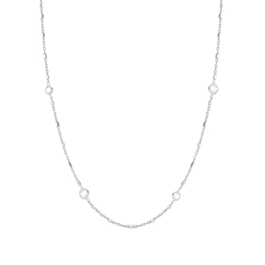 Bella Mixed Chain Necklace - Silver -  146686/034