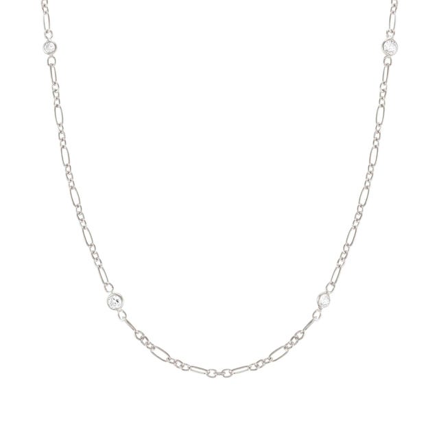 Bella Elongated Chain Necklace - Silver - 146686/036