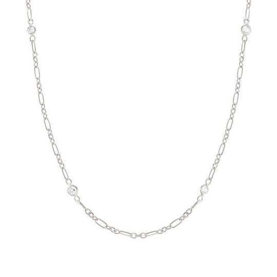 Bella Elongated Chain Necklace - Silver - 146686/036