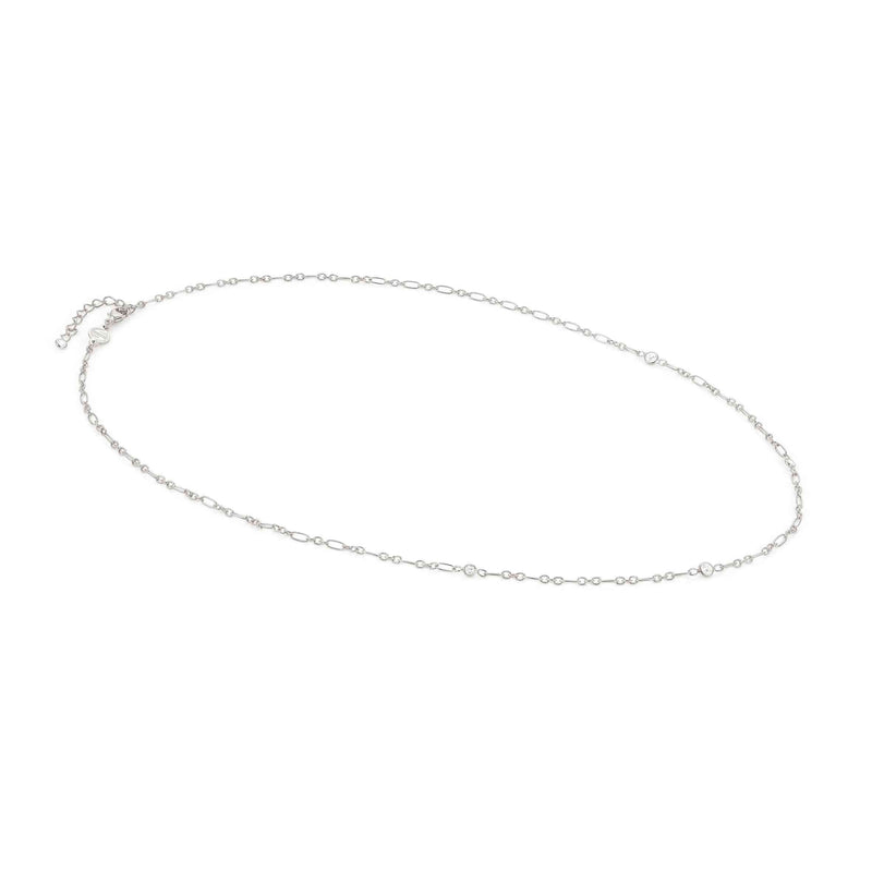 Bella Elongated Chain Necklace - Silver - 146686/036