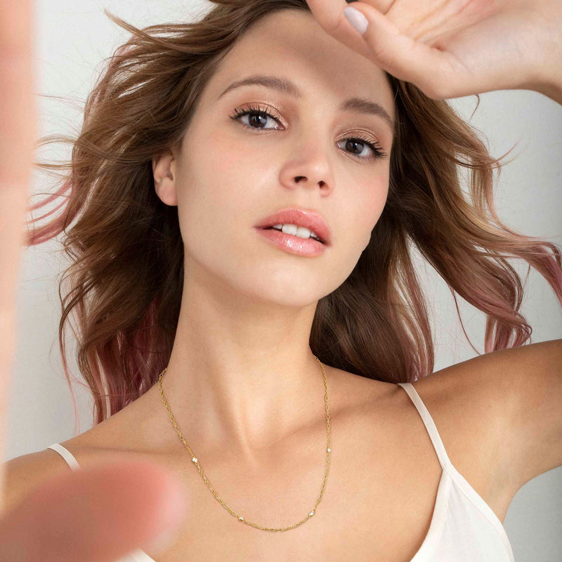 Bella Elongated Chain Necklace - Gold - 146687/036