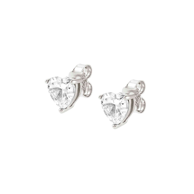 Sweetrock CZ Heart Stud Earrings - Silver - 148048/010