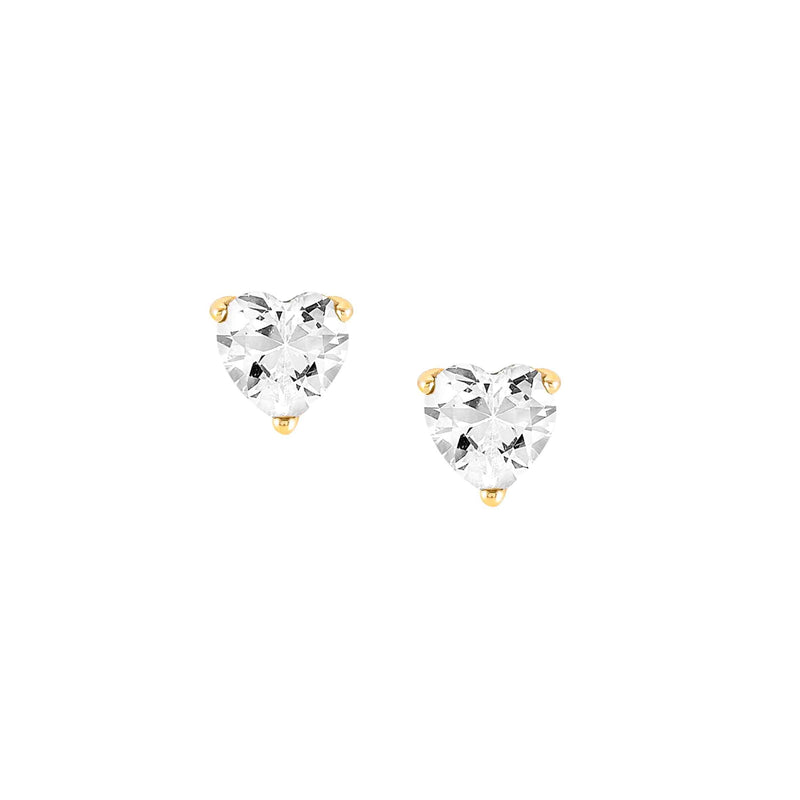 Sweetrock CZ Heart Stud Earrings - Gold - 148048/012