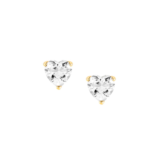 Sweetrock CZ Heart Stud Earrings - Gold - 148048/012