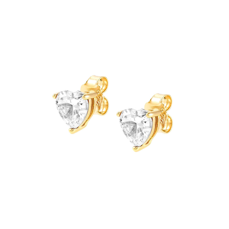 Sweetrock CZ Heart Stud Earrings - Gold - 148048/012
